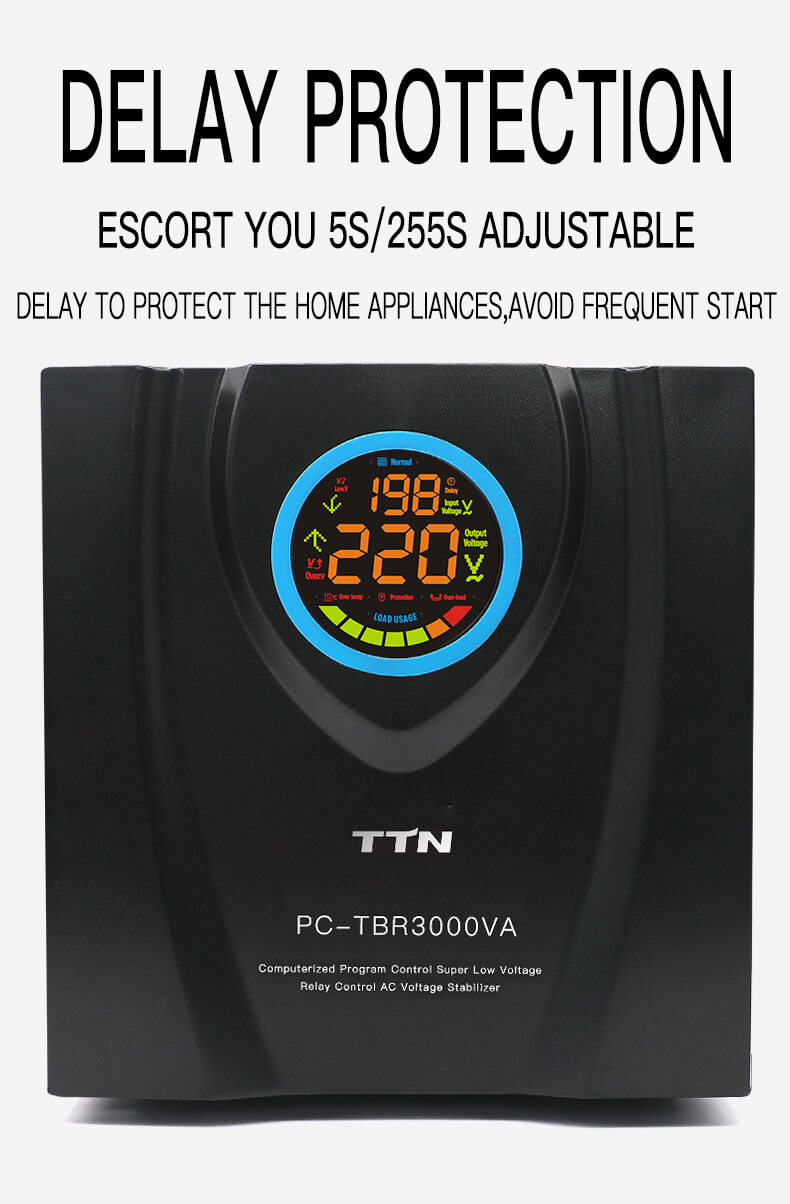 Regulador de control de relé monofásico PC-TDR500VA-15000VA TV 3000VA