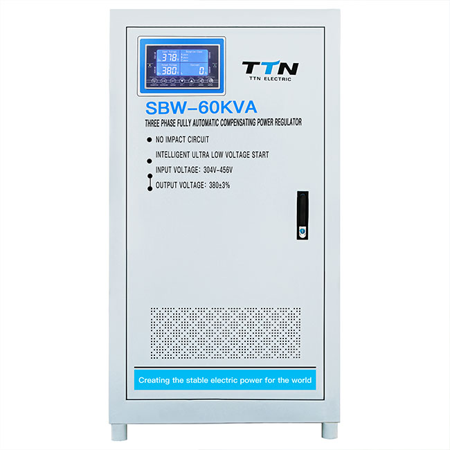 SBW-50K-500KVA 200Kva Compensación láser Regulador de voltaje trifásico