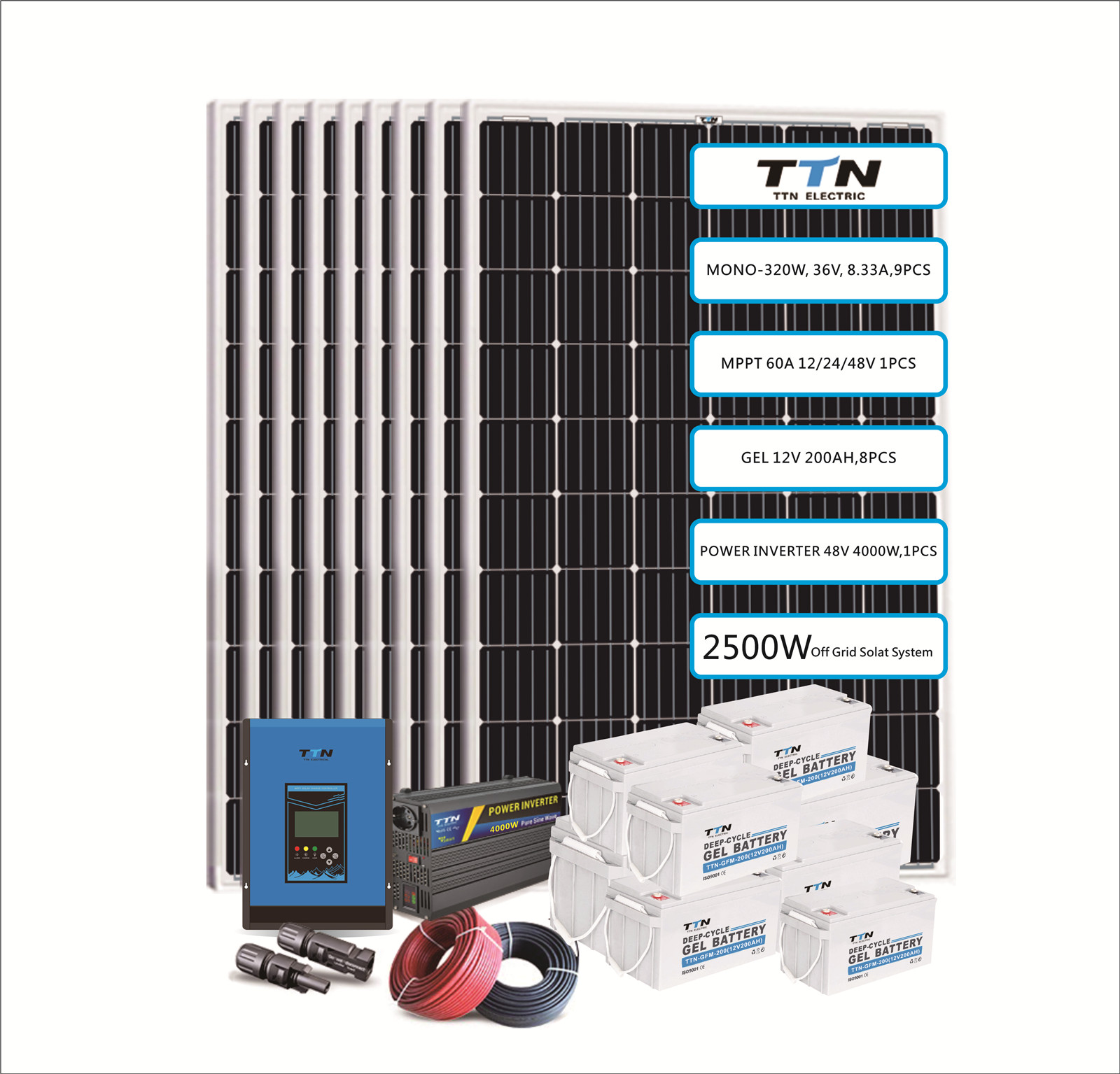 Sistema de energía solar 2200W / 13200WH
